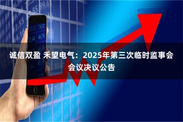 诚信双盈 禾望电气：2025年第三次临时监事会会议决议公告