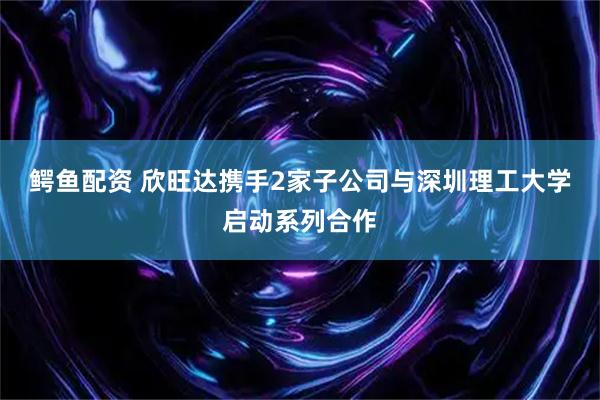 鳄鱼配资 欣旺达携手2家子公司与深圳理工大学启动系列合作